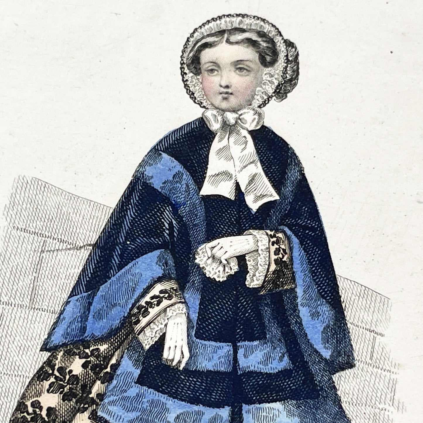 1850s - Journal des Demoiselles - Original French Fashion Print - Hand-Colored Engraving - Children's and Women's Styles - Parisian Elegance