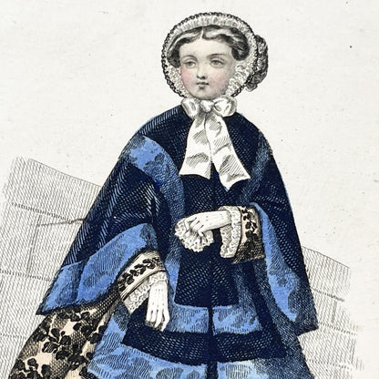 1850s - Journal des Demoiselles - Original French Fashion Print - Hand-Colored Engraving - Children's and Women's Styles - Parisian Elegance