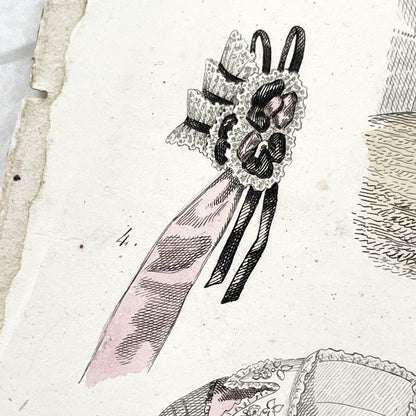 1850s - Journal des Demoiselles - Original French Fashion Print - Hand-Colored Engraving - Children's and Women's Styles - Parisian Elegance