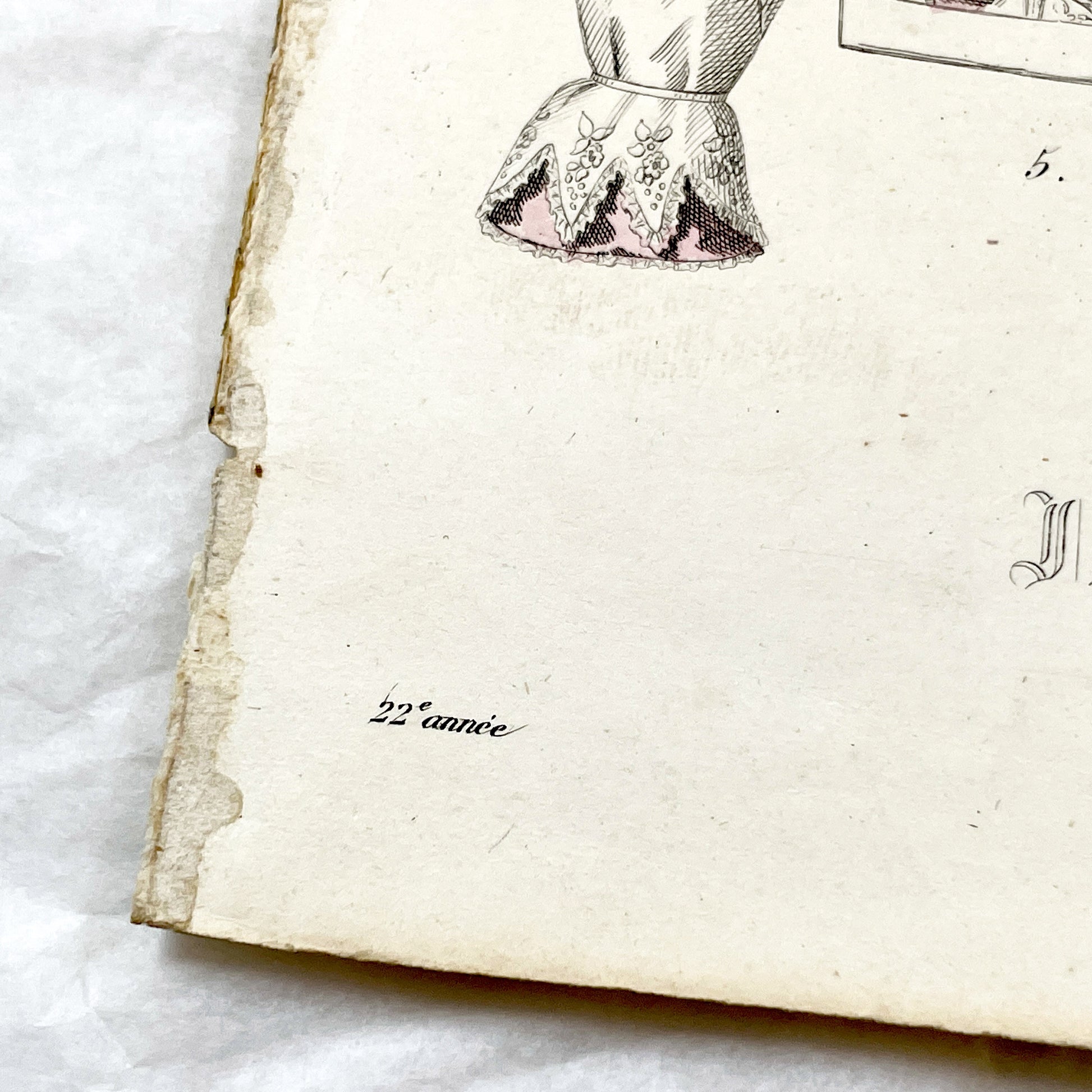 1850s - Journal des Demoiselles - Original French Fashion Print - Hand-Colored Engraving - Children's and Women's Styles - Parisian Elegance