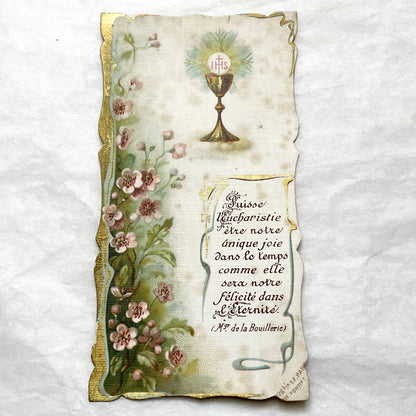 1910s - 4 Vintage French Religious Holy Cards - Jesus Christ Eucharist Devotional Prayer Art - First Communion Easter Christmas