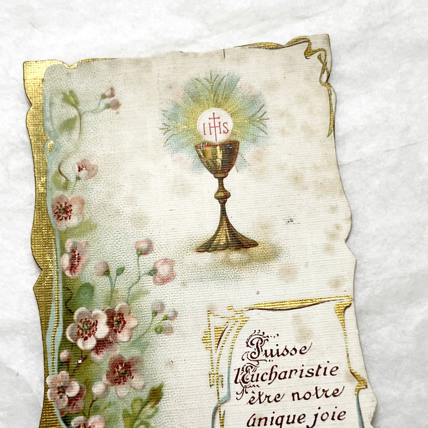 1910s - 4 Vintage French Religious Holy Cards - Jesus Christ Eucharist Devotional Prayer Art - First Communion Easter Christmas