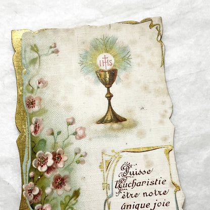 1910s - 4 Vintage French Religious Holy Cards - Jesus Christ Eucharist Devotional Prayer Art - First Communion Easter Christmas