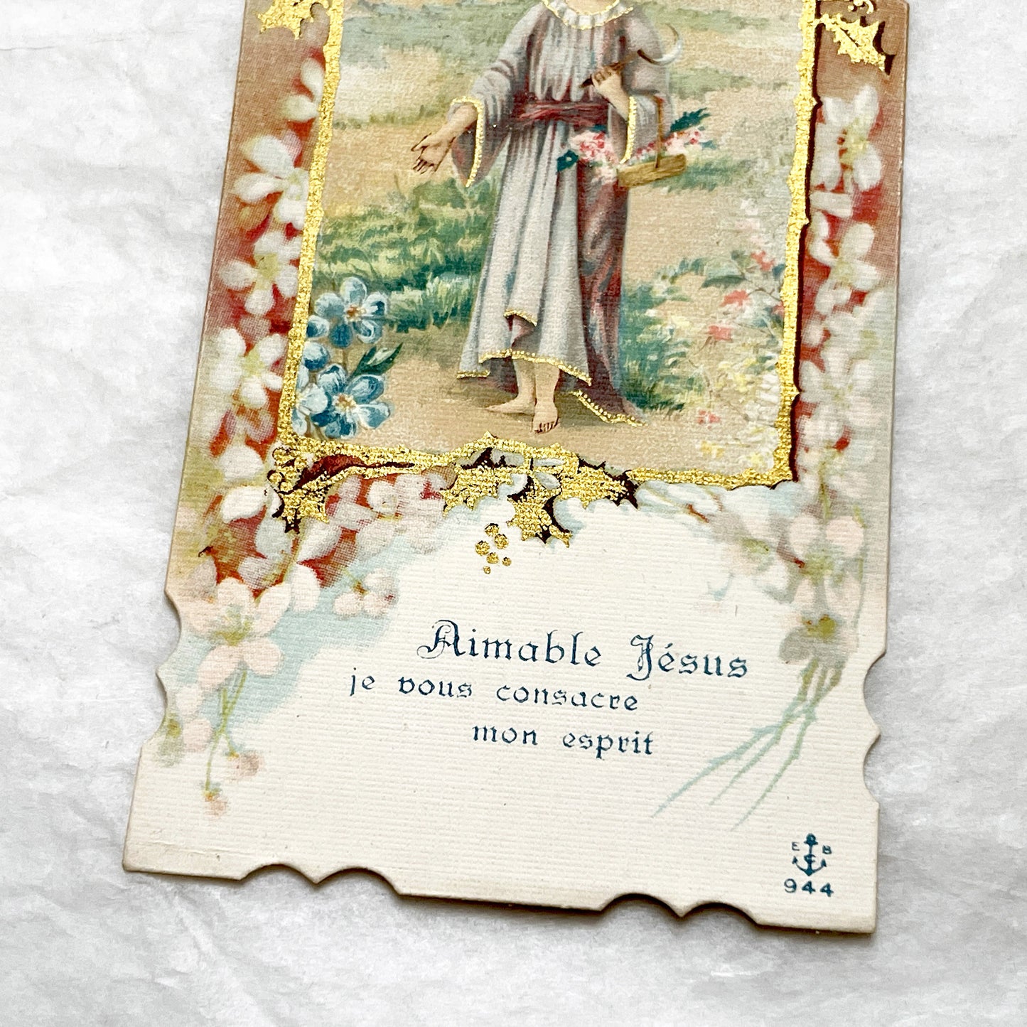 1910s - 4 Vintage French Religious Holy Cards - Jesus Christ Eucharist Devotional Prayer Art - First Communion Easter Christmas