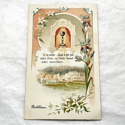 1910s - 4 Vintage French Religious Holy Cards - Jesus Christ Eucharist Devotional Prayer Art - First Communion Easter Christmas