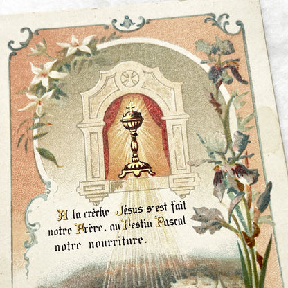 1910s - 4 Vintage French Religious Holy Cards - Jesus Christ Eucharist Devotional Prayer Art - First Communion Easter Christmas