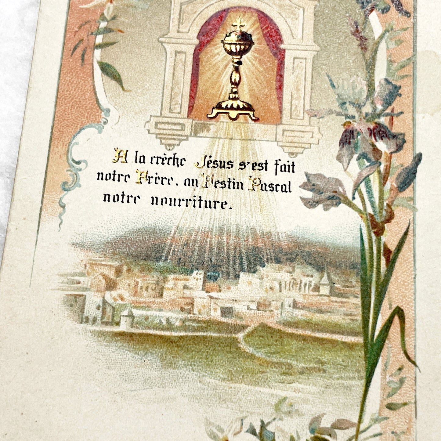 1910s - 4 Vintage French Religious Holy Cards - Jesus Christ Eucharist Devotional Prayer Art - First Communion Easter Christmas