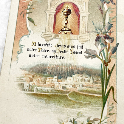 1910s - 4 Vintage French Religious Holy Cards - Jesus Christ Eucharist Devotional Prayer Art - First Communion Easter Christmas