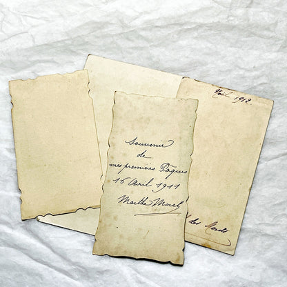 1910s - 4 Vintage French Religious Holy Cards - Jesus Christ Eucharist Devotional Prayer Art - First Communion Easter Christmas