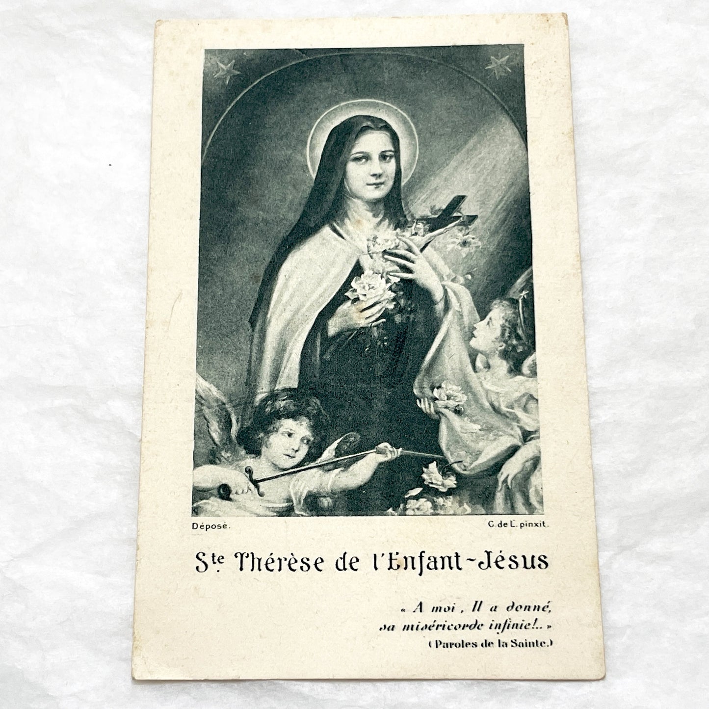 1940s - 5 Vintage French Religious Holy Cards Collection - Catholic Prayer Card Art - Saints - Lourdes - Communion - Devotional Ephemera