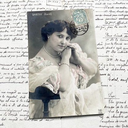 1900s - Darthy Actress Postcard - Théâtre De La Gaîté - Belle Époque French Portrait Photography Collectible Vintage Ephemera