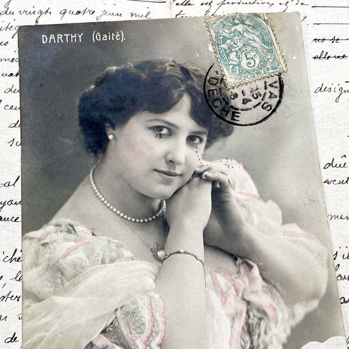 1900s - Darthy Actress Postcard - Théâtre De La Gaîté - Belle Époque French Portrait Photography Collectible Vintage Ephemera