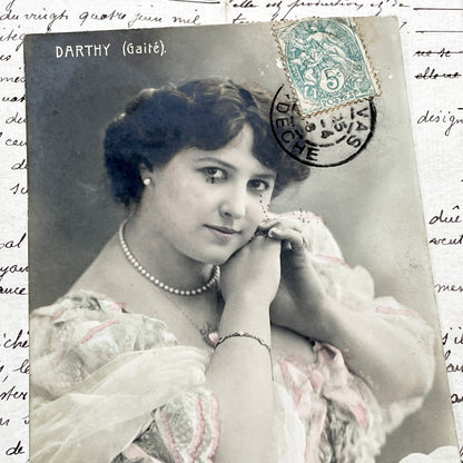 1900s - Darthy Actress Postcard - Théâtre De La Gaîté - Belle Époque French Portrait Photography Collectible Vintage Ephemera