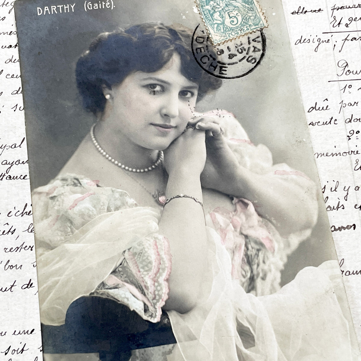 1900s - Darthy Actress Postcard - Théâtre De La Gaîté - Belle Époque French Portrait Photography Collectible Vintage Ephemera