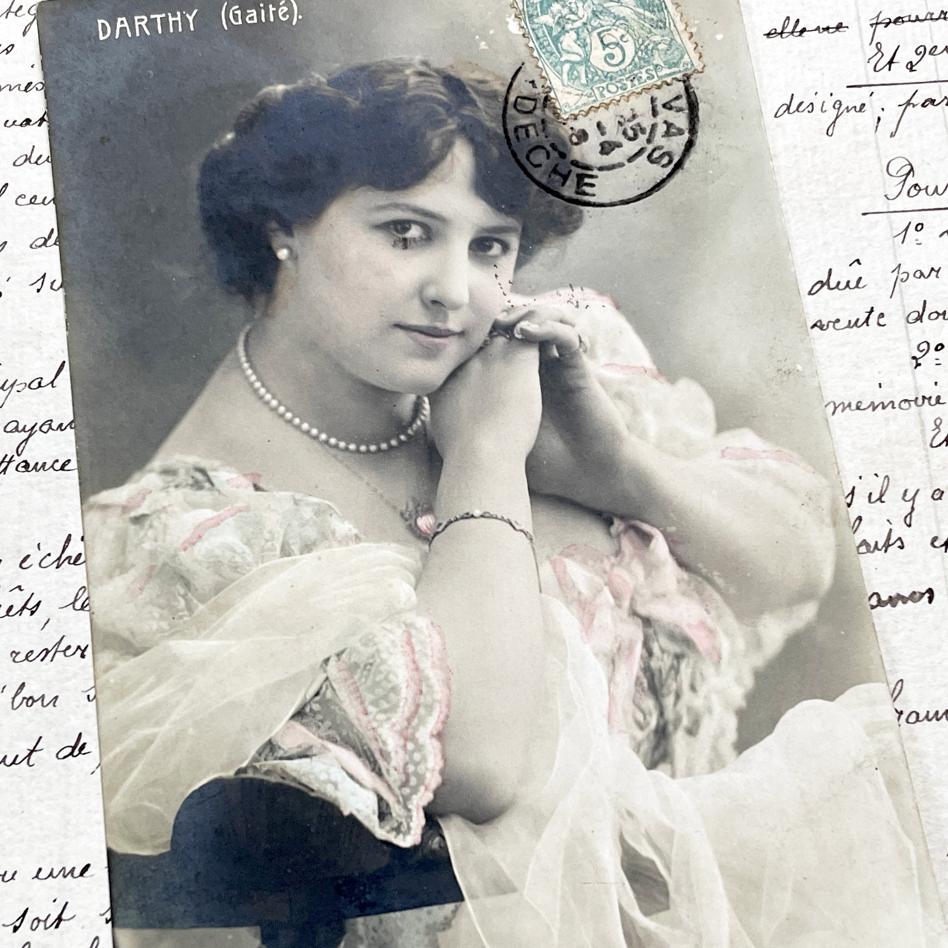 1900s - Darthy Actress Postcard - Théâtre De La Gaîté - Belle Époque French Portrait Photography Collectible Vintage Ephemera