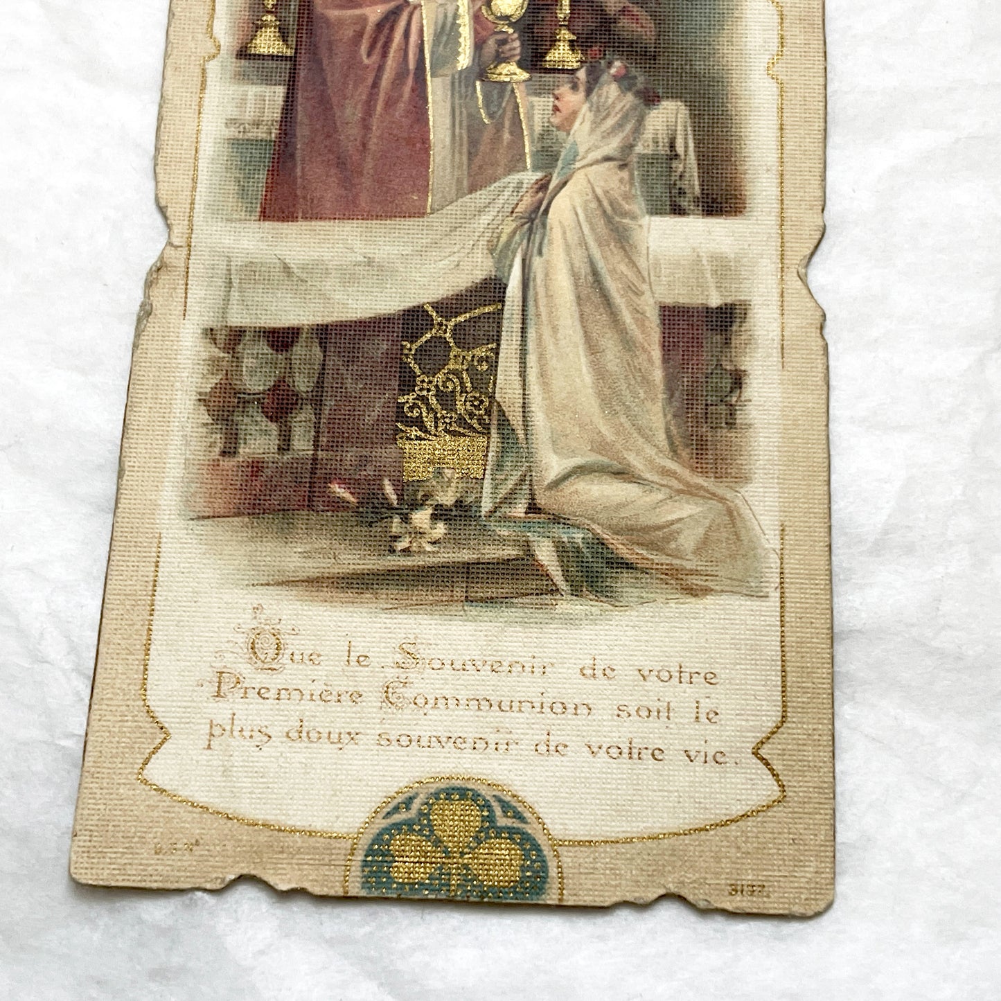 1920s - 4 French Religious Prayer Cards - Vintage Catholic Chromolithographs - First Communion, Saints, Virgin Mary - Devotional Art