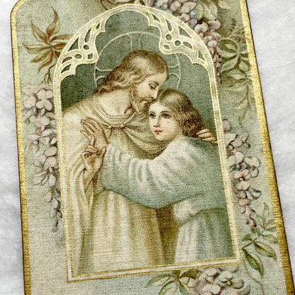 1920s - 4 French Religious Prayer Cards - Vintage Catholic Chromolithographs - First Communion, Saints, Virgin Mary - Devotional Art