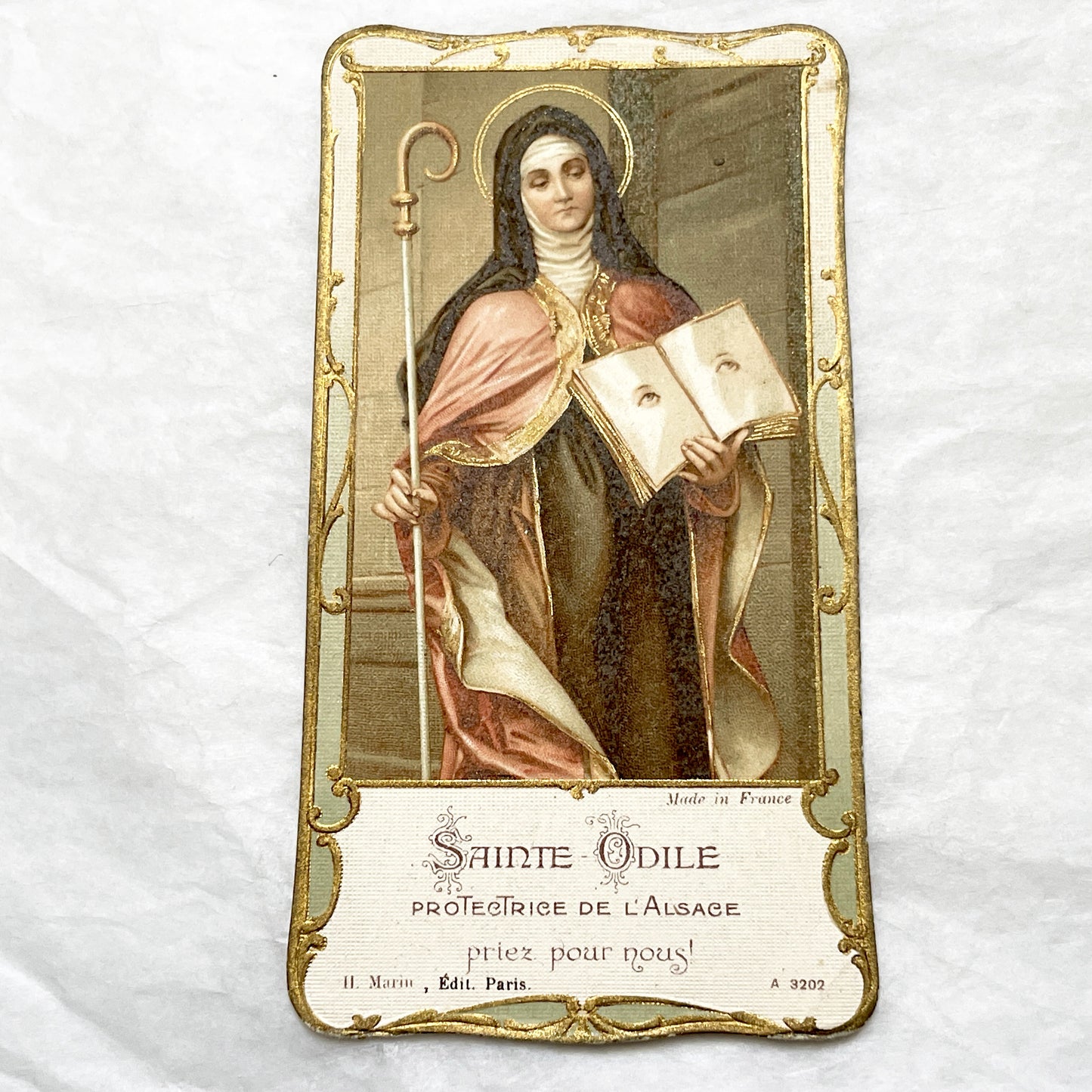 1920s - 4 French Religious Prayer Cards - Vintage Catholic Chromolithographs - First Communion, Saints, Virgin Mary - Devotional Art