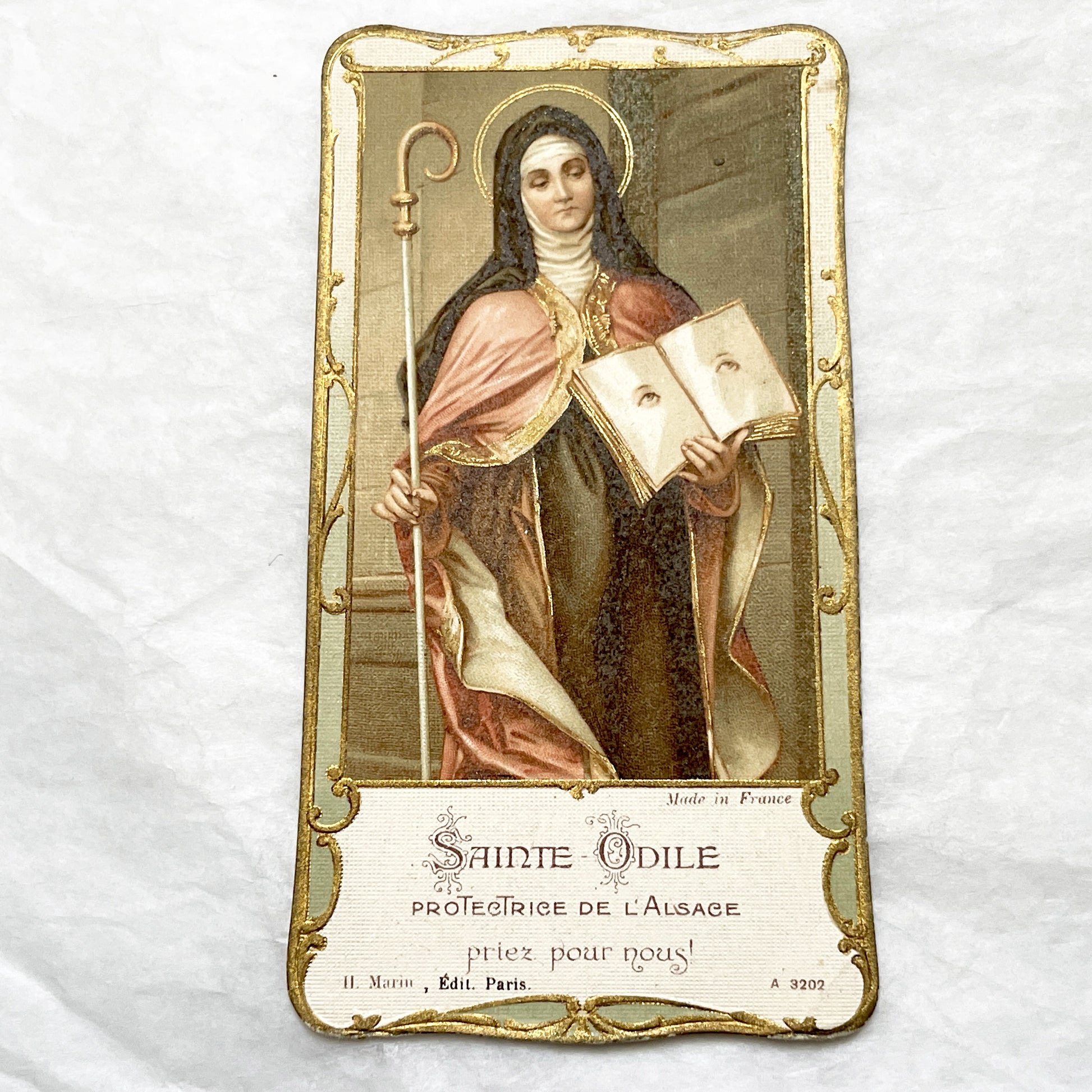1920s - 4 French Religious Prayer Cards - Vintage Catholic Chromolithographs - First Communion, Saints, Virgin Mary - Devotional Art