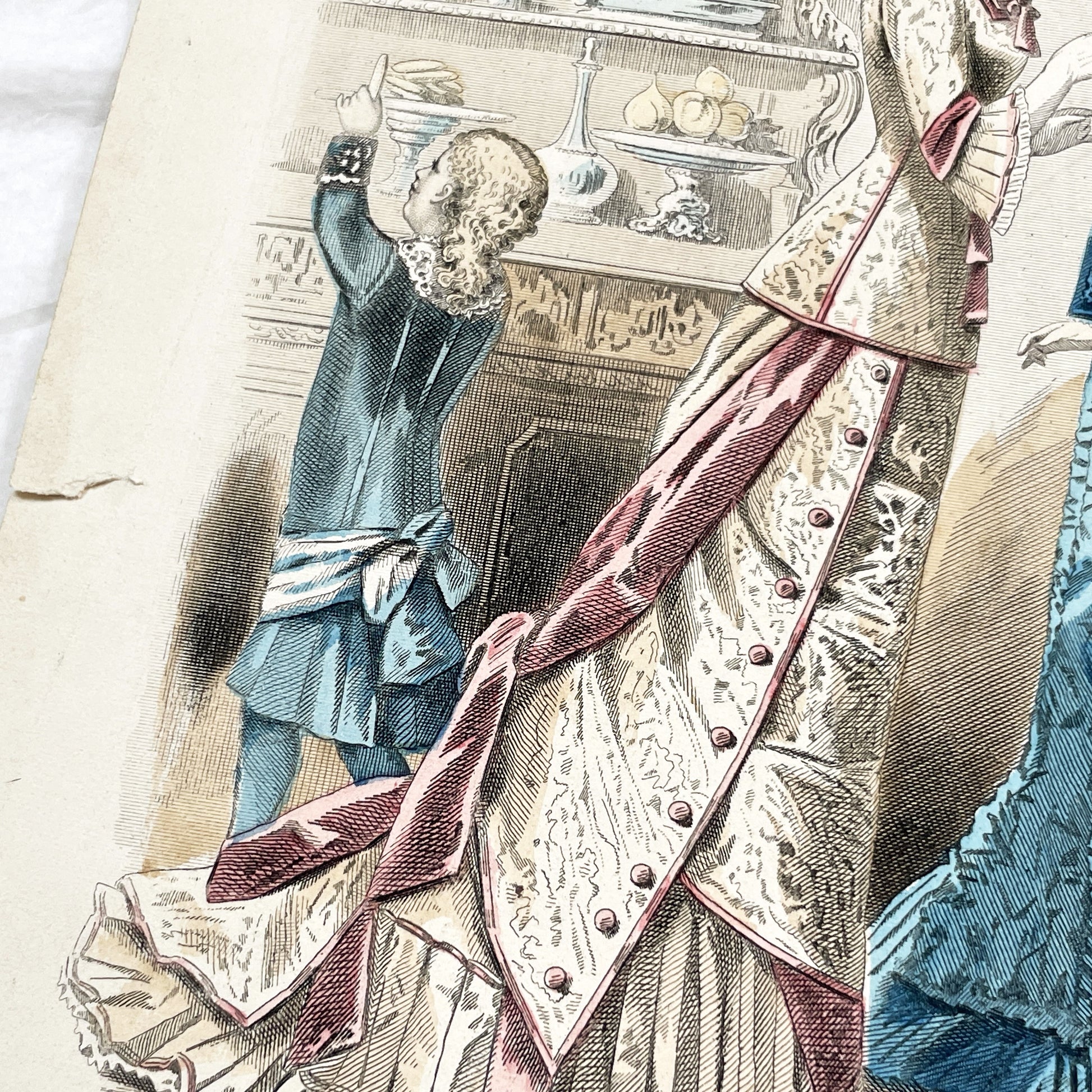 1870s - Original French Fashion Plate - La Femme et la Famille Journal - January February 1879 - Victorian Era Elegant Apparel - Paris