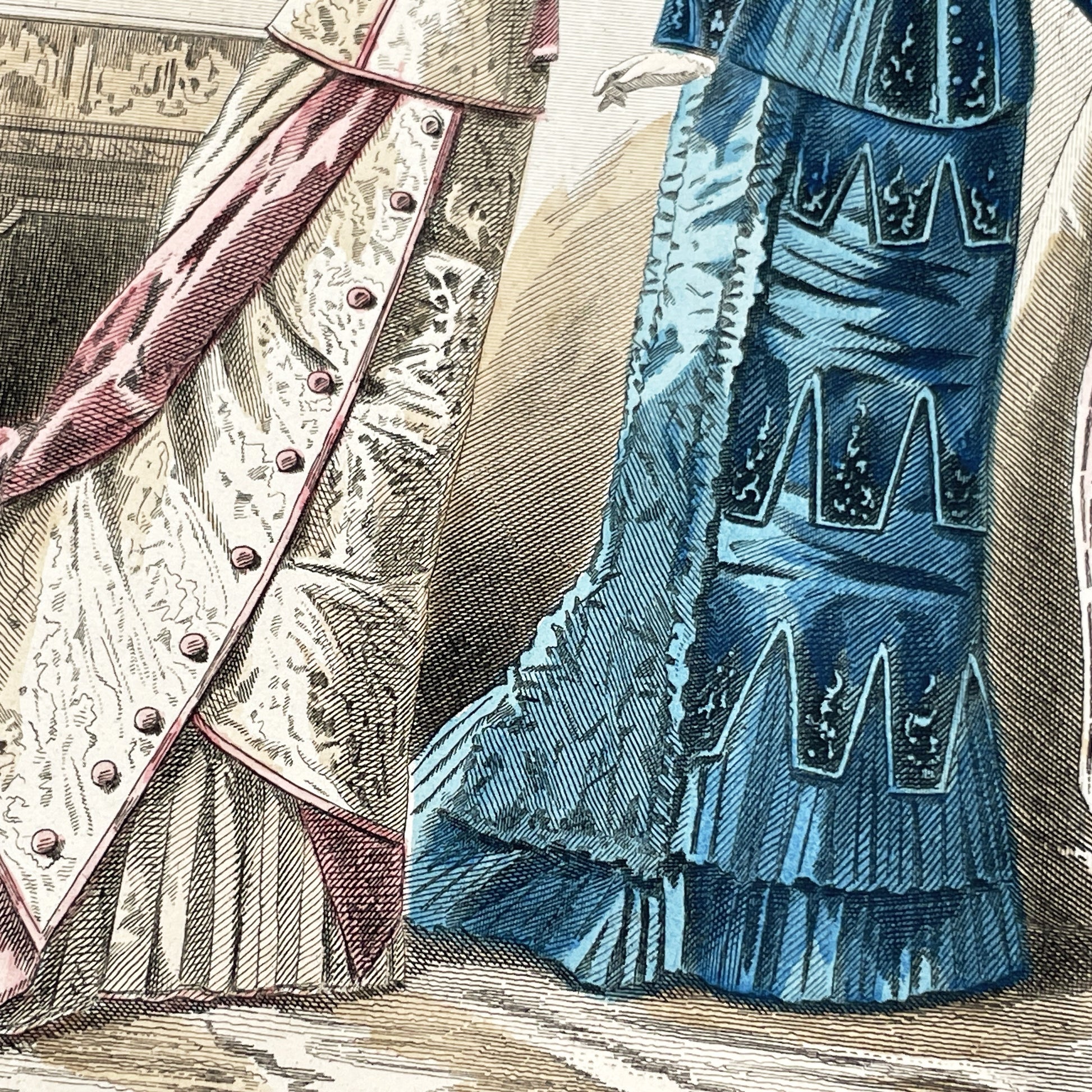 1870s - Original French Fashion Plate - La Femme et la Famille Journal - January February 1879 - Victorian Era Elegant Apparel - Paris