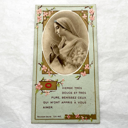 1940s - Vintage Religious Prayer Card - Virgin Mary Image - French Confirmation Souvenir - Bouasse-Jeune - Catholic Devotional Art
