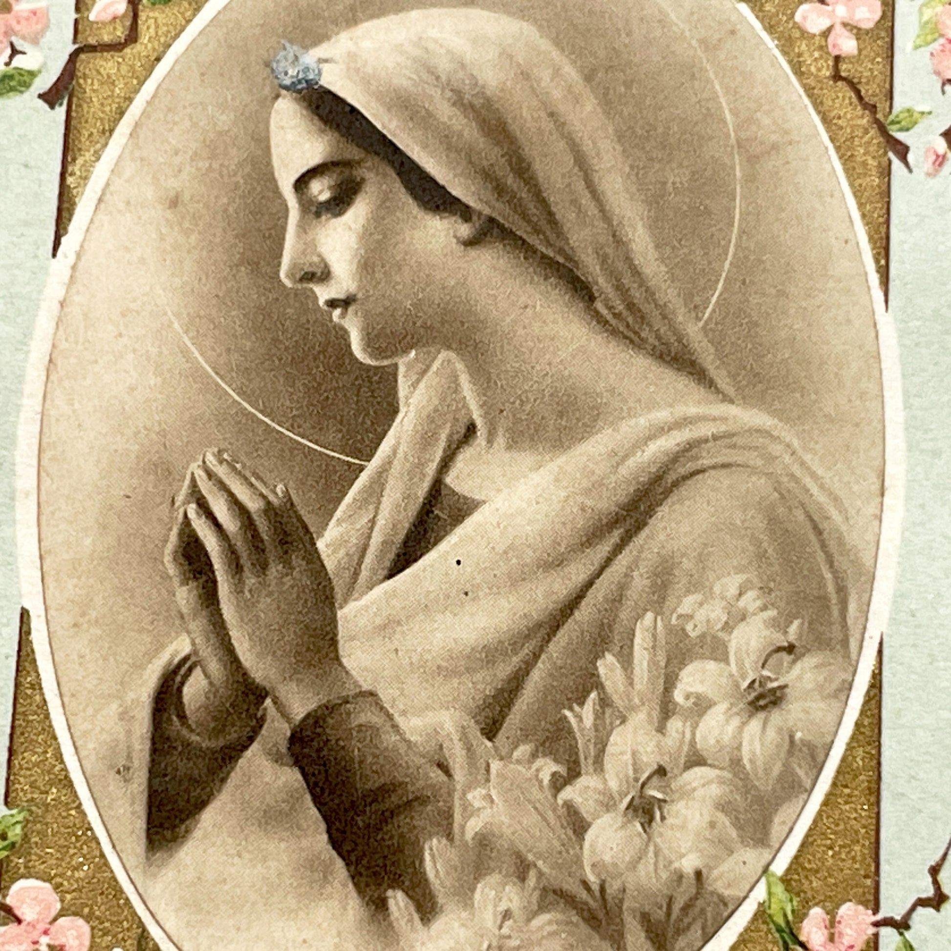 1940s - Vintage Religious Prayer Card - Virgin Mary Image - French Confirmation Souvenir - Bouasse-Jeune - Catholic Devotional Art