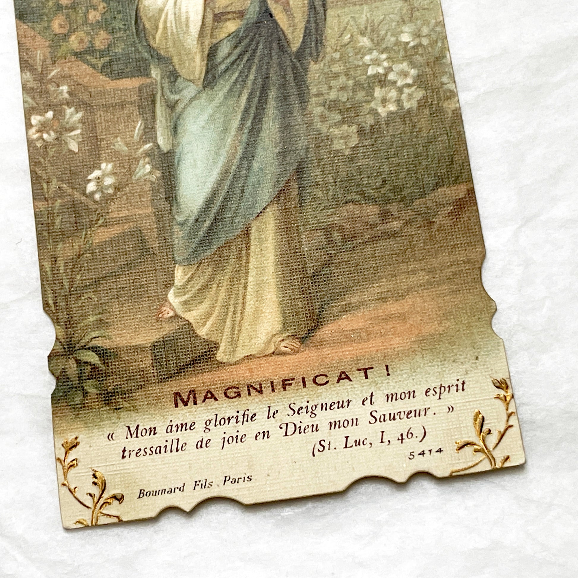 Late 19th - Vintage Religious Prayer Card - Mary Magnificat Devotional Art - French Catholic Collectible - Bounard Fils Paris Print