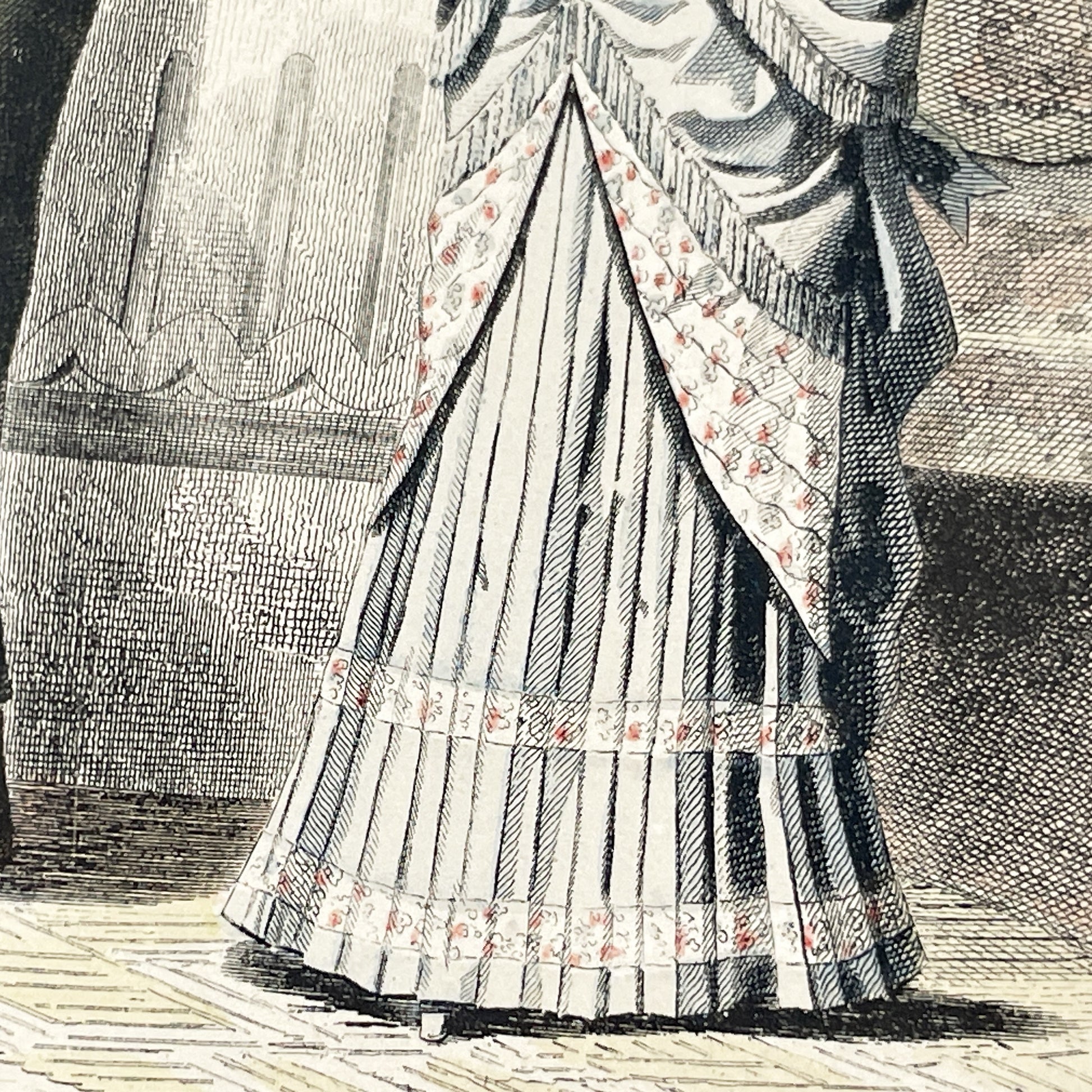 1880s - Original French Fashion Print - 'La Femme et la Famille' - Hand-Colored Victorian Era Apparel - Parisian Elegance and Child Style