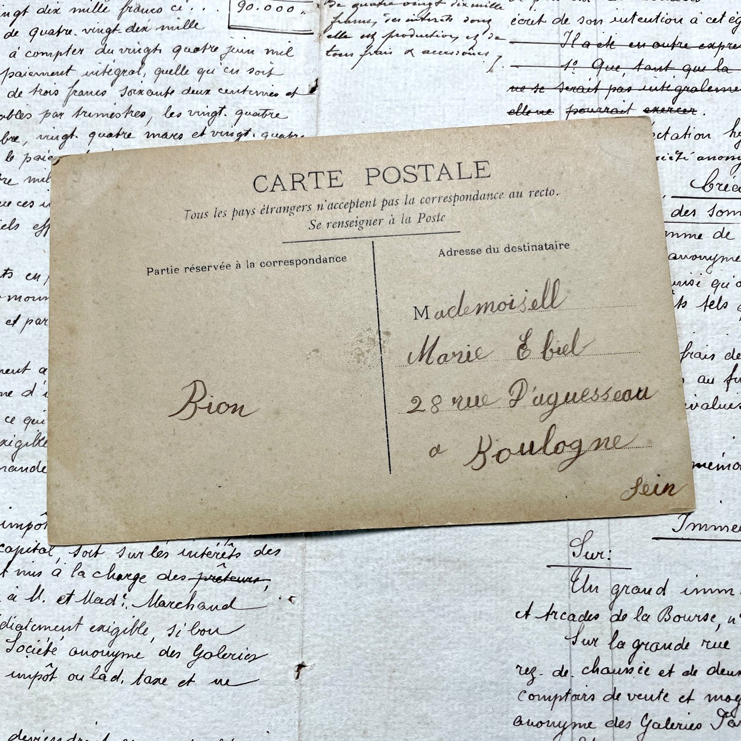 1910s - Antique French New Year Postcard - Vintage Children's Holiday Greeting Card - Happy New Year Ephemera Collectible Art