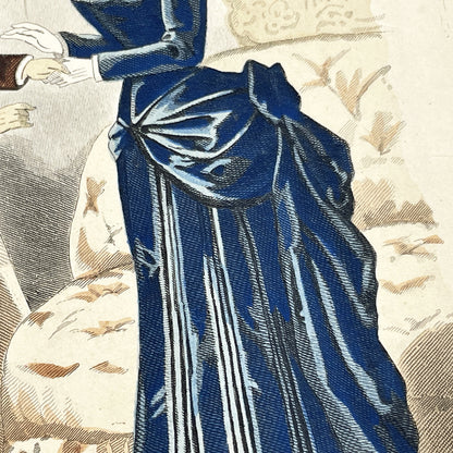 1880s - Antique French Fashion Plate - La Femme et la Famille Magazine - Victorian Women's Attire - Elegant 1883 Print - Parisienne Style