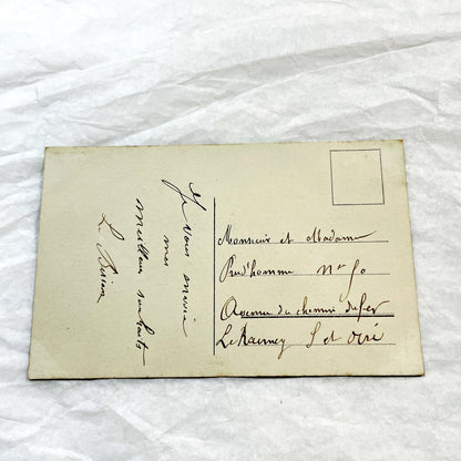 1900s - Vintage French New Year Postcard - Affectionate Couple Portrait - Sepia Tone - Romantic Greeting Card - Antique Ephemera Collectible