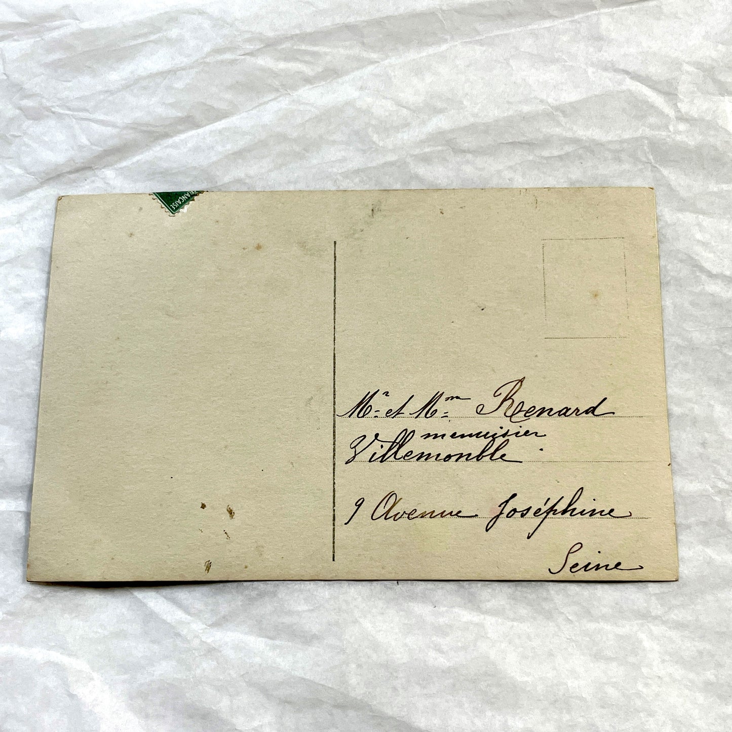 1910s - Charming Vintage French Postcard - Child with Holly - New Year's Greeting - Hand-Tinted Winter Scene - Rex Publisher