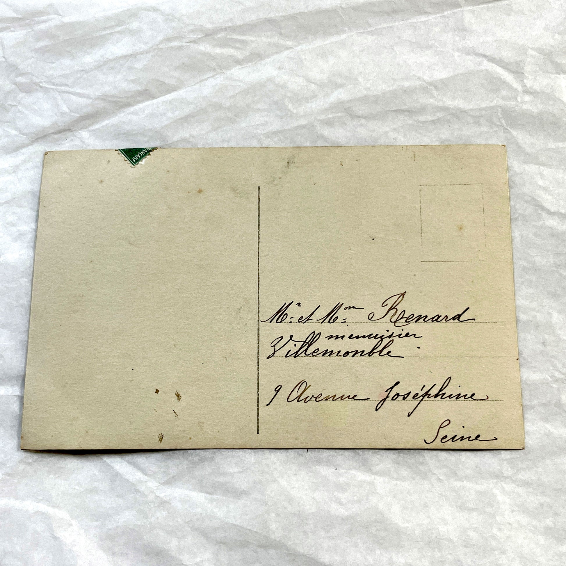 1910s - Charming Vintage French Postcard - Child with Holly - New Year's Greeting - Hand-Tinted Winter Scene - Rex Publisher