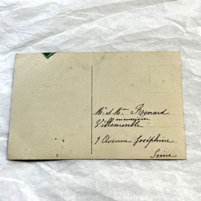 1910s - Charming Vintage French Postcard - Child with Holly - New Year's Greeting - Hand-Tinted Winter Scene - Rex Publisher