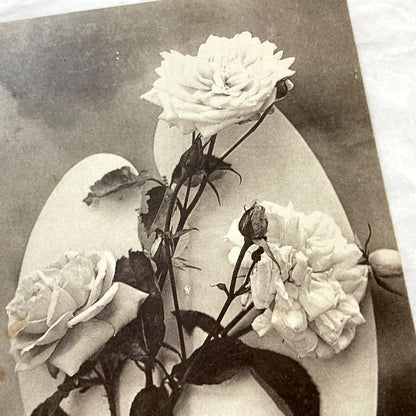 1900s - Vintage French Happy New Year Postcard - Sepia Tone Roses Art - F.F. Paris Publisher - Elegant Floral Greeting Card Collectible