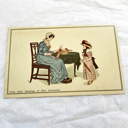 1900s - Vintage Kate Greenaway Postcard - Victorian Mother And Child Illustration - Charming Antique Edwardian Art Print Collectible