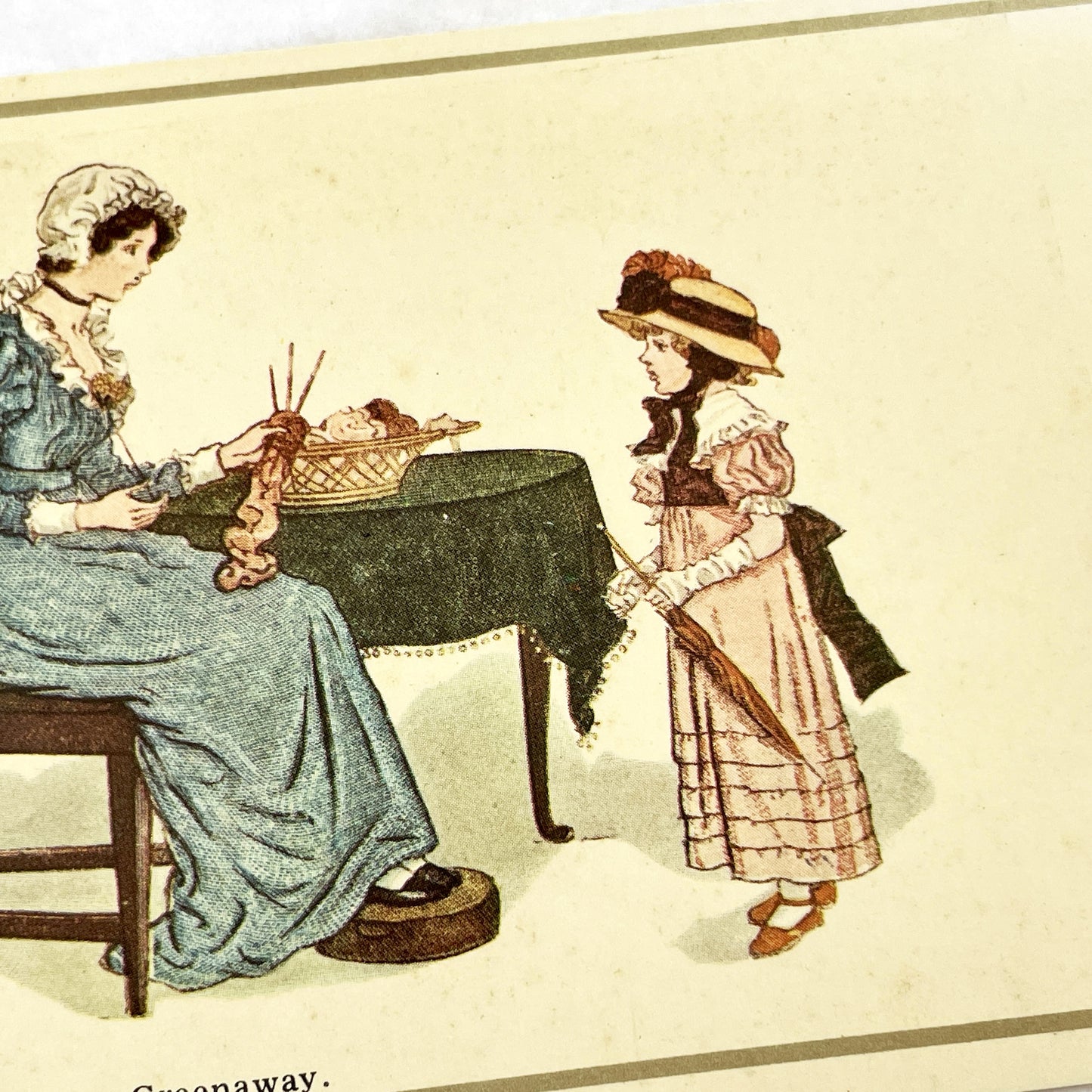 1900s - Vintage Kate Greenaway Postcard - Victorian Mother And Child Illustration - Charming Antique Edwardian Art Print Collectible