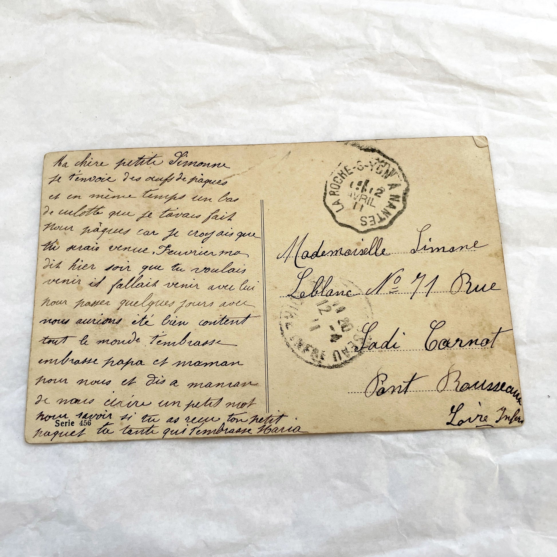 1910s - French Easter Postcard - Vintage Floral Bouquet - Pussy Willow Eggs - Antique Spring Holiday Ephemera - Rare Collectible Gift