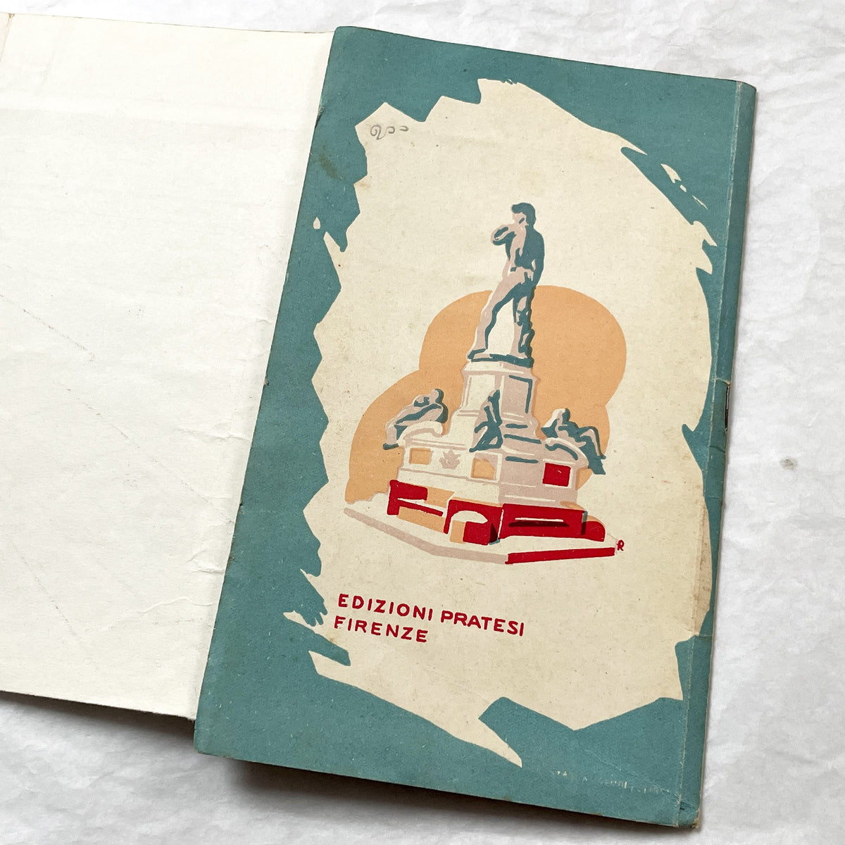 1950s vintage Italian map of Florence with index booklet, showing city plan and the Florentine lily emblem.