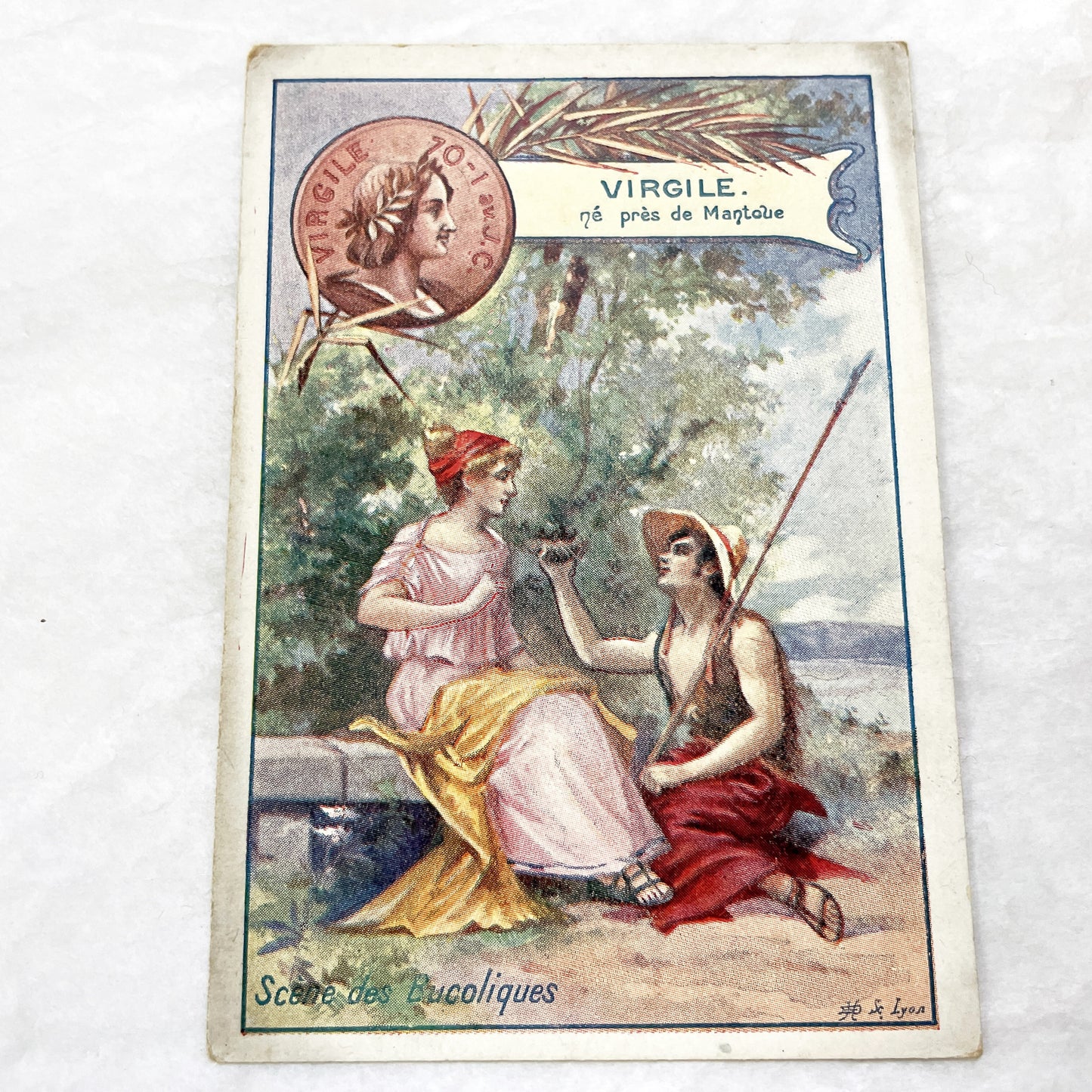 Late 19th - French Advertising Chromos - Moliere, Virgil, Travel Scene - Vintage French Trade Cards - Literary and Historical Illustrations