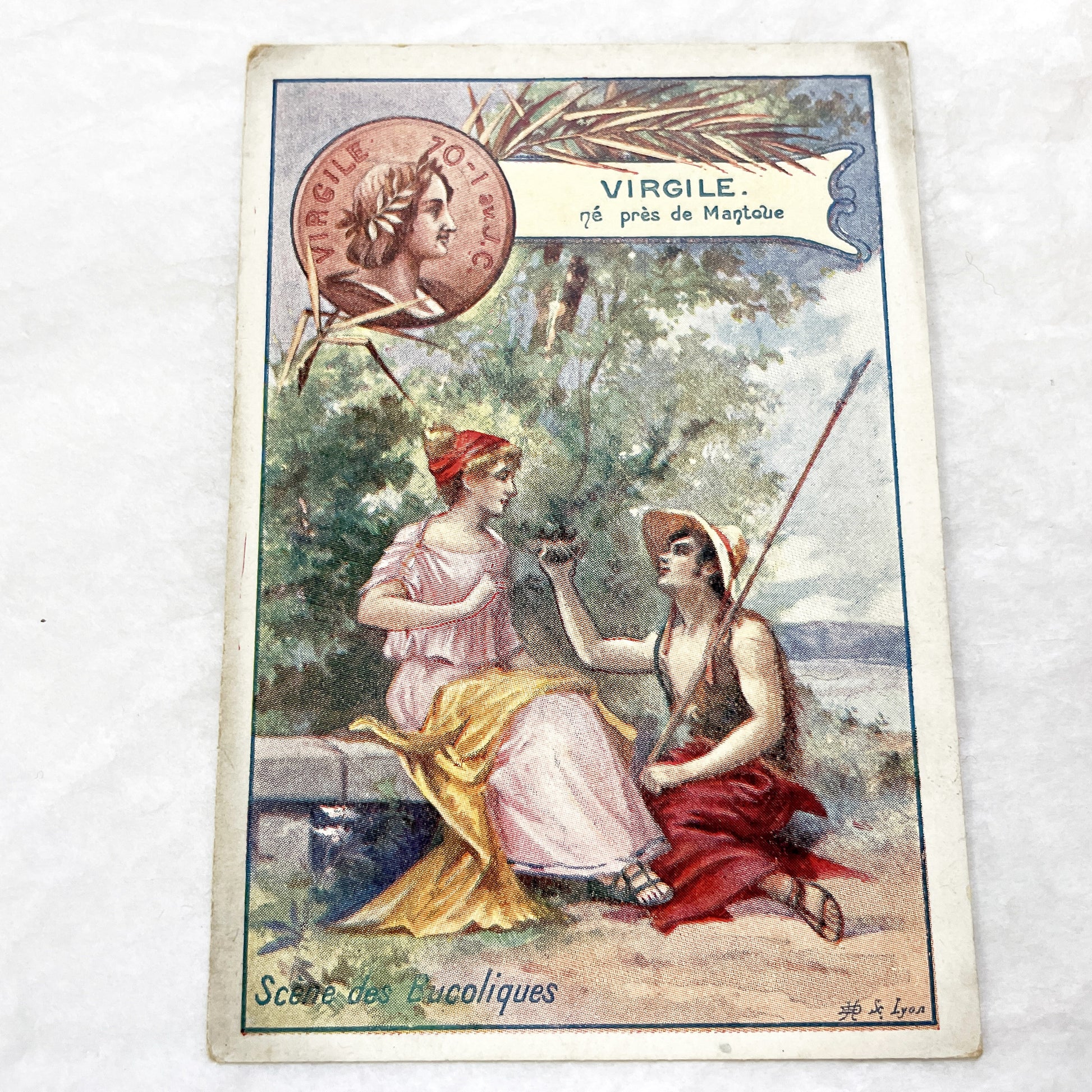 Late 19th - French Advertising Chromos - Moliere, Virgil, Travel Scene - Vintage French Trade Cards - Literary and Historical Illustrations