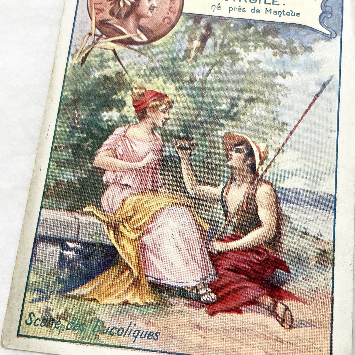 Late 19th - French Advertising Chromos - Moliere, Virgil, Travel Scene - Vintage French Trade Cards - Literary and Historical Illustrations