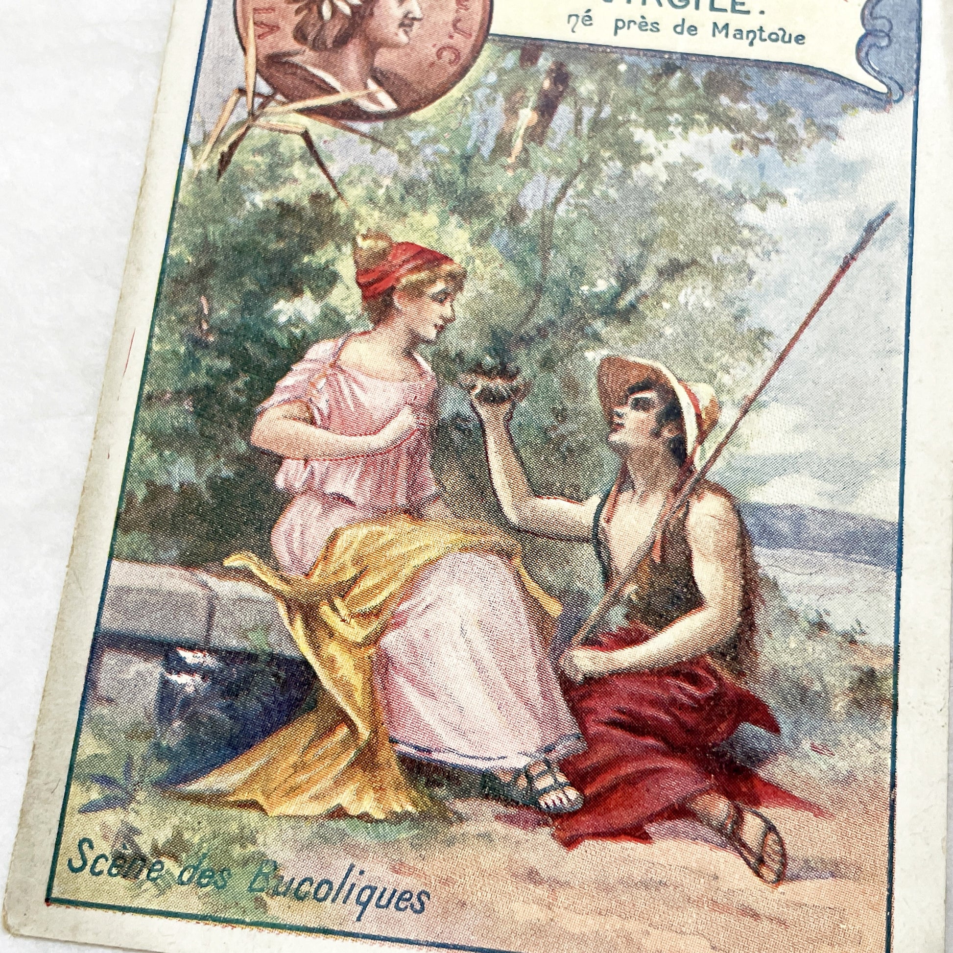 Late 19th - French Advertising Chromos - Moliere, Virgil, Travel Scene - Vintage French Trade Cards - Literary and Historical Illustrations