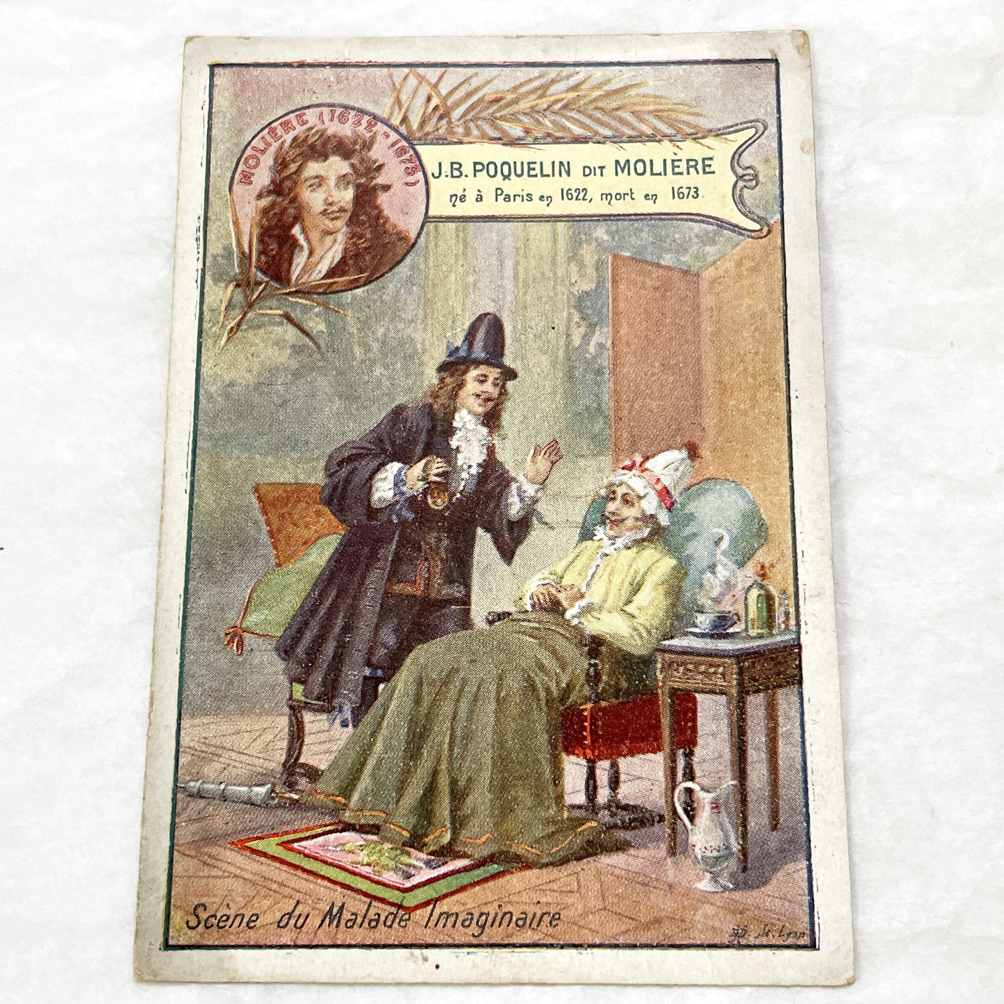 Late 19th - French Advertising Chromos - Moliere, Virgil, Travel Scene - Vintage French Trade Cards - Literary and Historical Illustrations