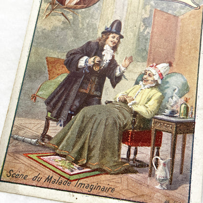 Late 19th - French Advertising Chromos - Moliere, Virgil, Travel Scene - Vintage French Trade Cards - Literary and Historical Illustrations
