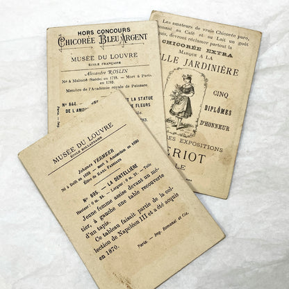 1900s - 3 Advertising Chromos - Vintage Art Prints - French Ephemera - Louvre Masterpieces - Historical Collectibles