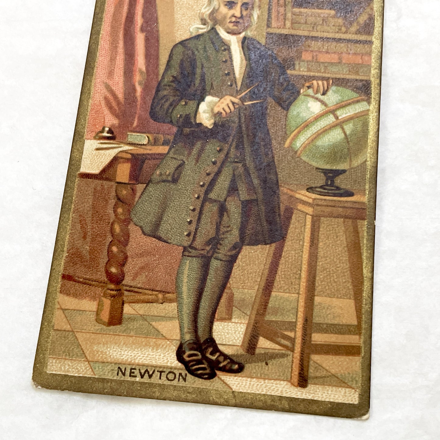 Late 19th - 2 Chocolat Trade Cards - Isaac Newton - Bichat - French Advertising Ephemera - Collectible Chocolate - Historical Figures