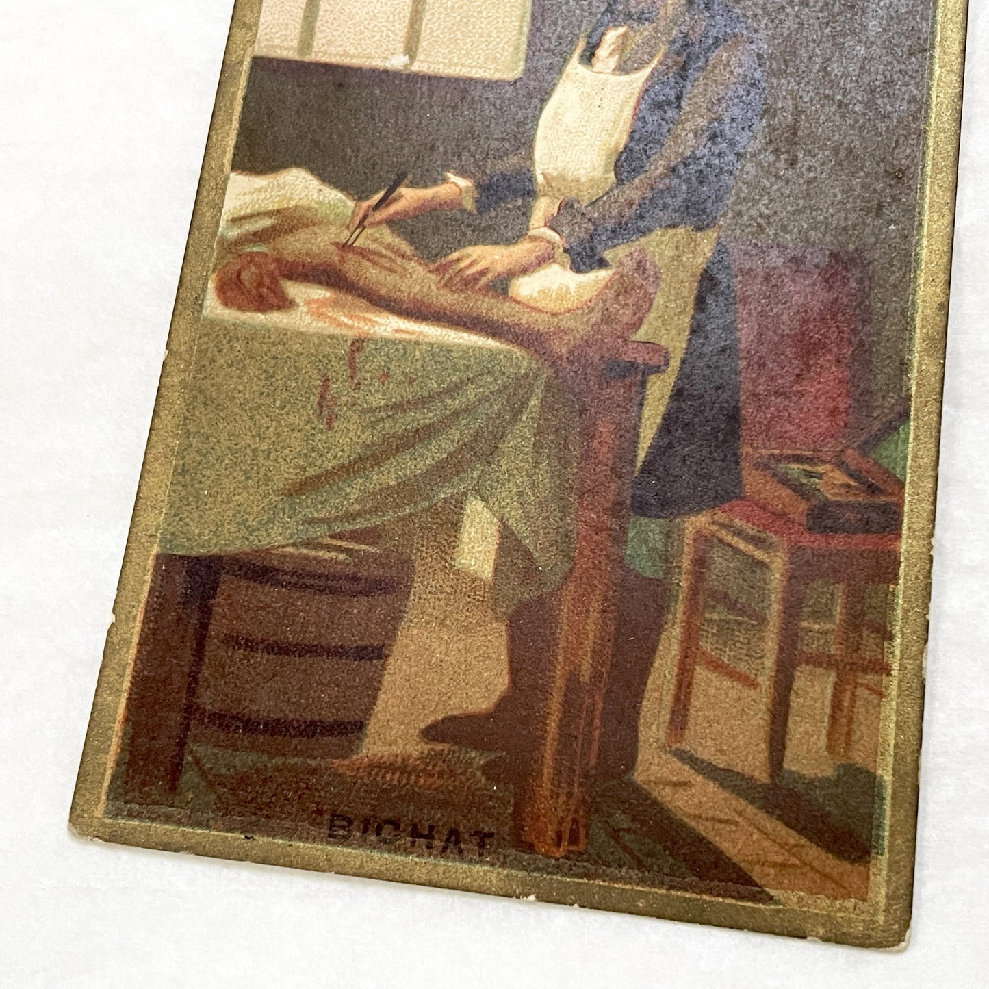 Late 19th - 2 Chocolat Trade Cards - Isaac Newton - Bichat - French Advertising Ephemera - Collectible Chocolate - Historical Figures