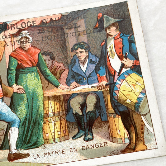 Late 19th - French Revolution Chromo Card - La Patrie en Danger Historic Illustration - French History Collectible - Vintage Art Print